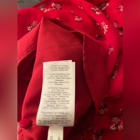 Madewell Red floral long sleeve Madewell blouse. Size XXS - Picture 9 of 10